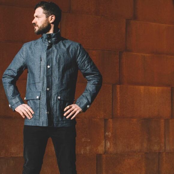 Monobi jacket bowery field jacket tailored techies linen coated Sz XS - Picture 1 of 8